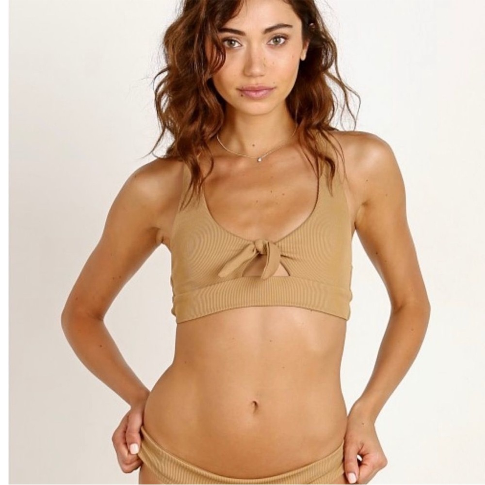 L*space Tan Ribbed tie bikini set - Picture 2 of 6
